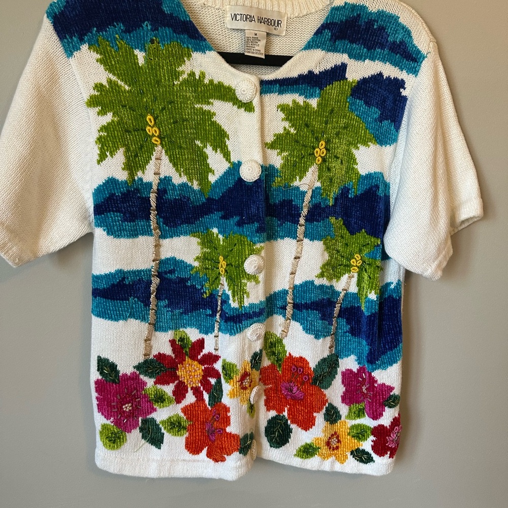 Vintage  Tropical Knit Shirt -  🌴 🏝️